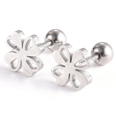 201 Stainless Steel Barbell Cartilage Earrings EJEW-R147-12-1