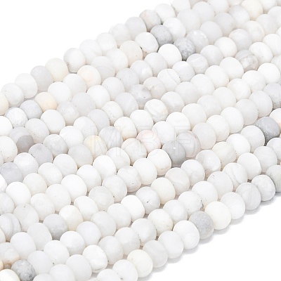 Natural White Crazy Agate Beads Strands G-P575-A04-6x4mm-03-1