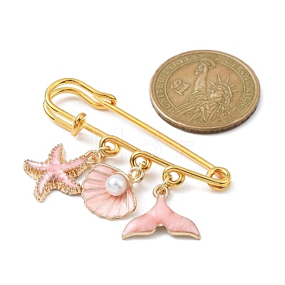 Marine Theme Pendant Alloy Enamel Brooches JEWB-BR00143-02-1