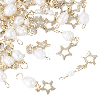 30Pcs 3 Styles Natural Cultured Freshwater Pearl & 201 Stainless Steel Pendants PALLOY-TAC0316-1