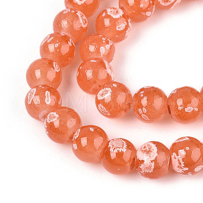 Baking Paint Glass Beads Strands DGLA-N015-6mm-04-1