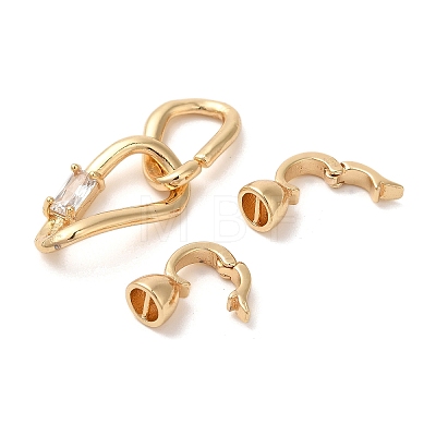 Brass Fold Over Clasps KK-A227-07G-1