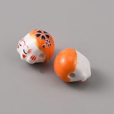 Handmade Porcelain Beads PORC-WH0016-02G-1