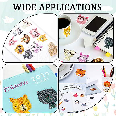 DIY Cartoon Style Animal  Sticker Kit DIY-WH0453-29-1