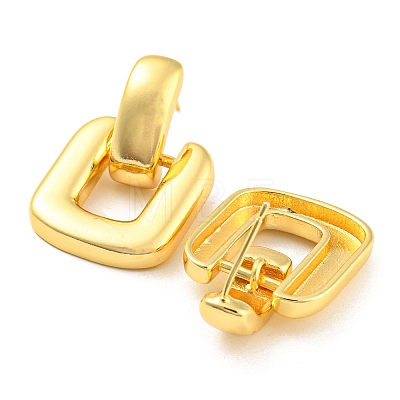 Rack Plating Brass Square Dangle Stud Earrings EJEW-A028-15G-1
