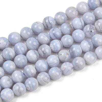 Natural Blue Lace Agate Beads Strands G-B183-A01-8mm-1