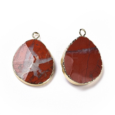 Natural Red Jasper Pendants G-I207-14P-G-1