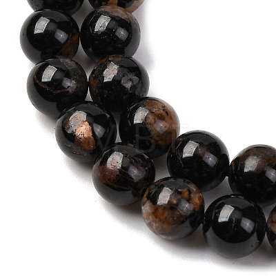 Natural Black Tourmaline Beads Strands X-G-F666-05A-8mm-1