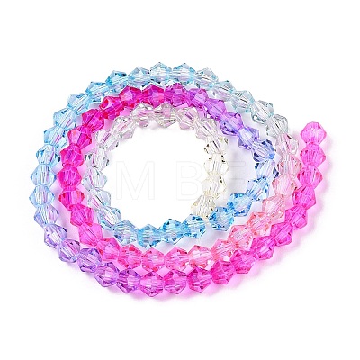 Gradient Color Baking Painted Glass Bead Strands DGLA-A039-T4mm-A08-1