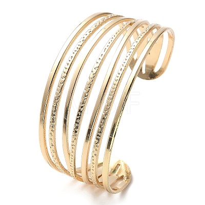 Electrophoresis Iron Cuff Bangles for Women BJEW-M057-05G-1