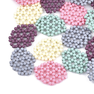 Spray Painted Acrylic Woven Beads FIND-T044-30-1
