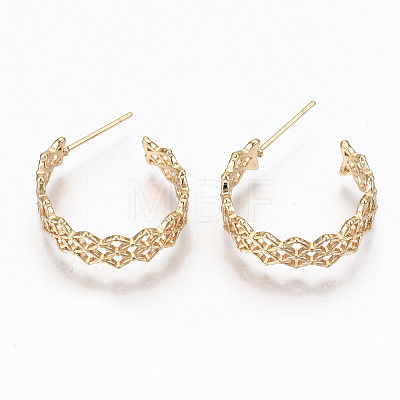 Brass Half Hoop Earrings KK-R117-044-NF-1
