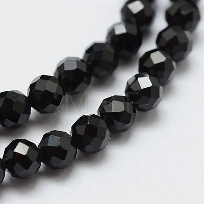 Natural Black Spinel Beads Strands X-G-E366-07-5mm-1