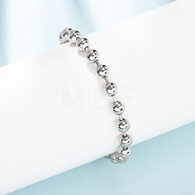 Brass Ball Link Chain Bracelets for Women BJEW-H640-02A-P-1