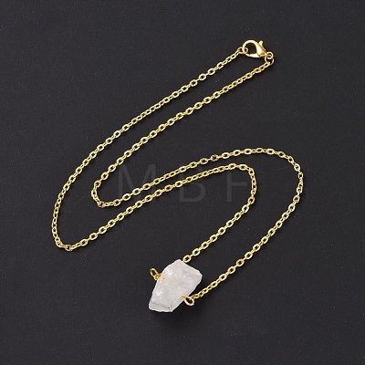 Natural Quartz Crystal Irregular Nugget Pendant Necklace G-E155-03G-01-1