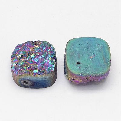 Electroplated Natural Druzy Quartz Crystal Beads G-G888-05C-1