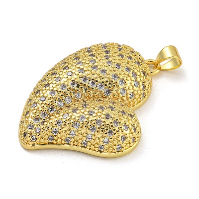 Rack Plating Brass Micro Pave Cubic Zirconia Pendants KK-I718-19C-G-1