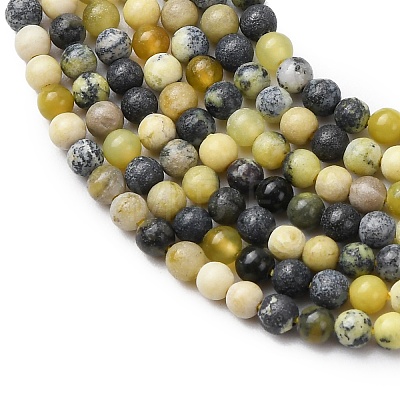 Natural Yellow Turquoise(Jasper) Beads Strands G-Z116-A19-2mm-1