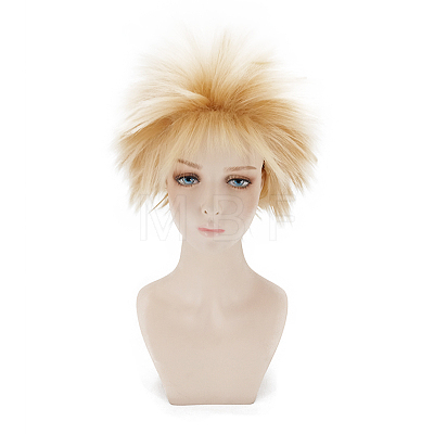 Short Blonde Wavy Cosplay Party Wigs OHAR-I015-03-1