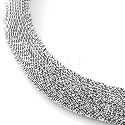 304 Stainless Steel Mesh Chain Choker Necklaces for Women NJEW-U012-03P-01-1