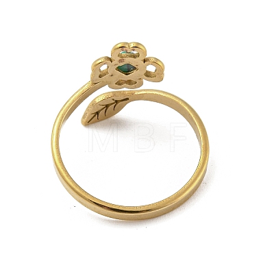 304 Stainless Steel with Synthetic Malachite Ring RJEW-Z031-01F-03-1