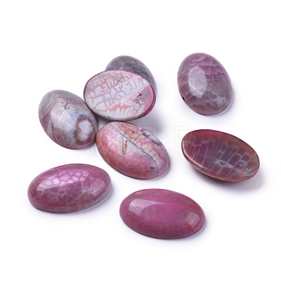 Dyed Natural Fire Agate Cabochons G-Q957-02A-20x30-1