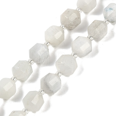 Natural White Moonstone Beads Strands G-O201B-127G-1