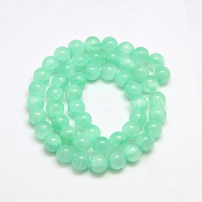 Dyed Natural Green Jade Beads Strands X-JBS053-4MM-27-1