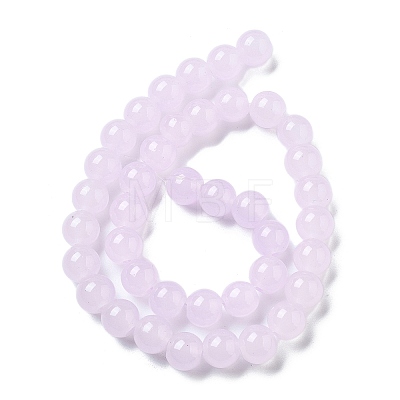 Imitation Jade Glass Round Beads Strands GLAA-A016-01B-1