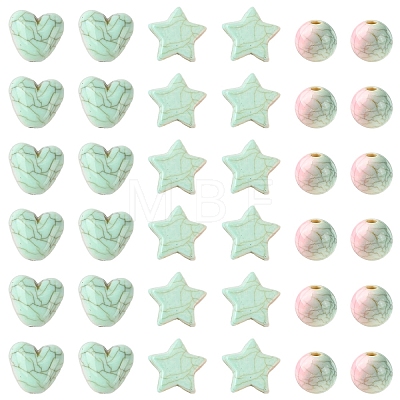 150Pcs Crackle Opaque Acrylic Beads OACR-YW0004-50-1