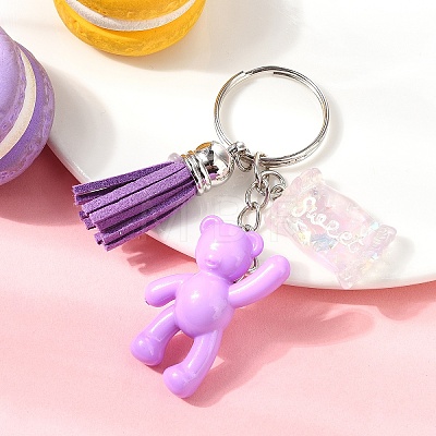 Tassel Bear Acrylic & Resin Keychain KEYC-YW00167-02-1