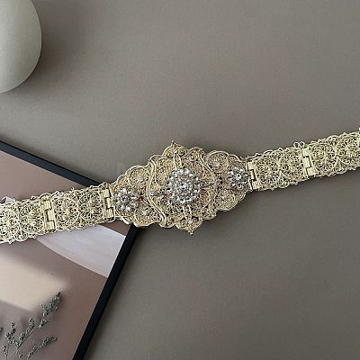 Alloy Crystal Rhinestone Flower Bride Wedding Dree Chain Belts FS-WG3EE17-01-1