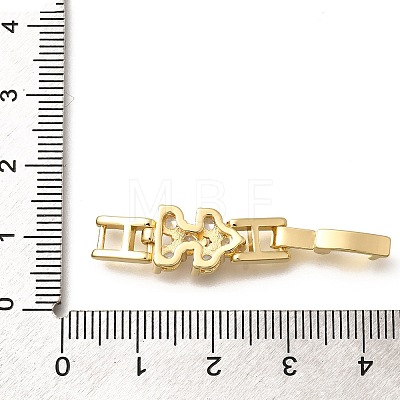 Brass Micro Pave Clear Cubic Zirconia Fold Over Clasps KK-Q043-21G-1