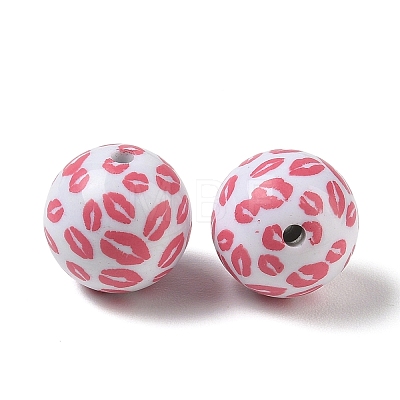 Printed Opaque Acrylic Beads AC-CBA6329-02B-02-1