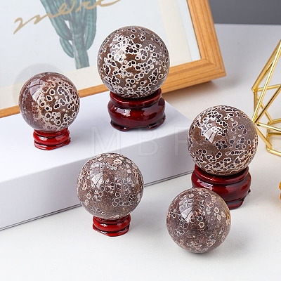 Natural Fish Roe Stone Crystal Ball Display Decorations PW-WG52652-02-1