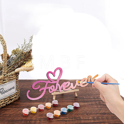 Word Forever Laser Cut Unfinished Basswood Wall Decoration WOOD-WH0113-099-1