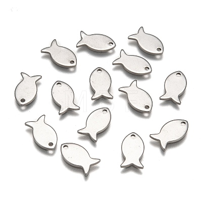 Tarnish Resistant 304 Stainless Steel Fish Charms LS-STAS-M037-08-1