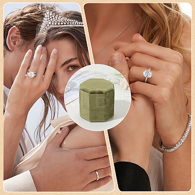 Velvet Cover Plastic Couple Ring Box VBOX-WH20003-001B-1