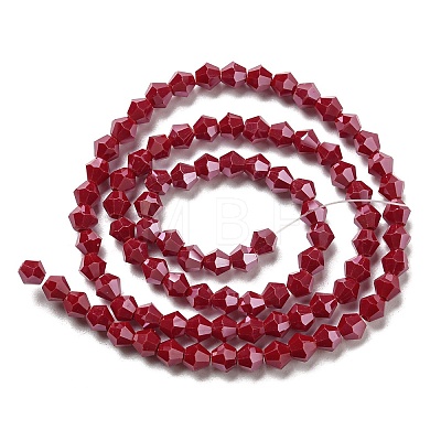 Opaque Solid Color Electroplate Glass Beads Strands EGLA-A039-P4mm-A01-1