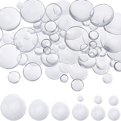 126Pcs 9 Styles Transparent Glass Cabochons GGLA-SP0001-03-1