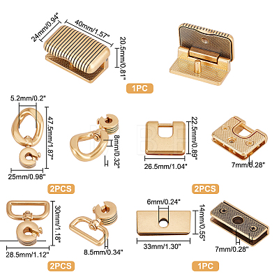 Zinc Alloy Bag Making Accessories FIND-WH0120-11G-1