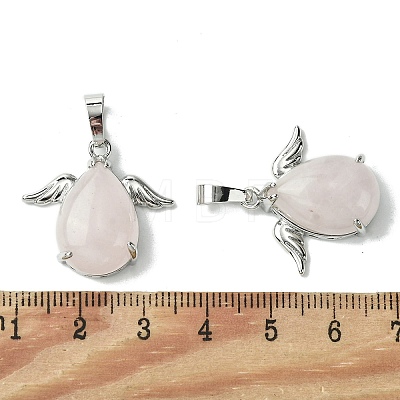 Natural Rose Quartz Pendants G-C114-05P-05-1