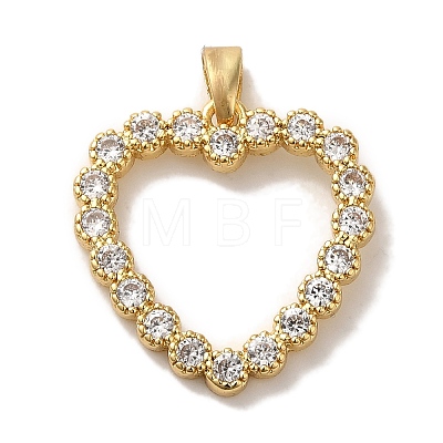 Rack Plating Brass Micro Pave Cubic Zirconia Pendants KK-U027-43G-1