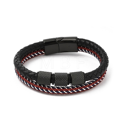 Braided Leather Multi-strand Bracelets BJEW-Z081-15EB-1