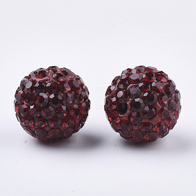 Handmade Polymer Clay Rhinestone Beads RB-S250-12mm-A11-1