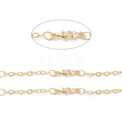Brass Double Heart Link Chains CHC-P009-03G-1