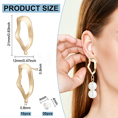 5 Pairs Brass Stud Earring Findings KK-BC0011-88-1