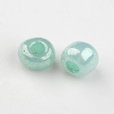 DIY Craft Beads 6/0 Ceylon Round Glass Seed Beads X-SEED-A011-4mm-154-1