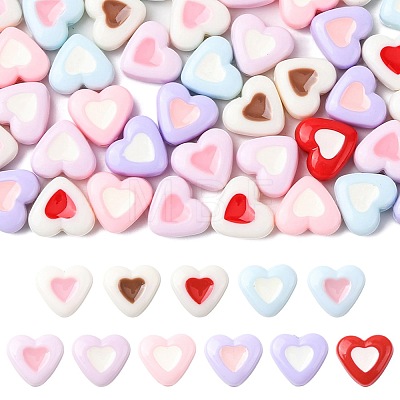 100Pcs Opaque Acrylic Beads OACR-FS0002-48-1
