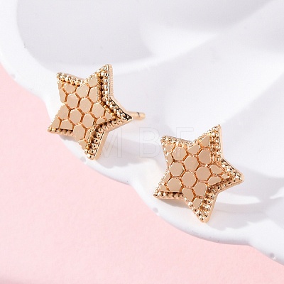 Brass Stud Earrings EJEW-D288-14G-1